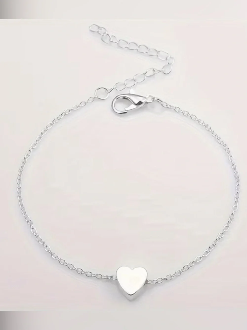 Silver Heart Chain Bracelet